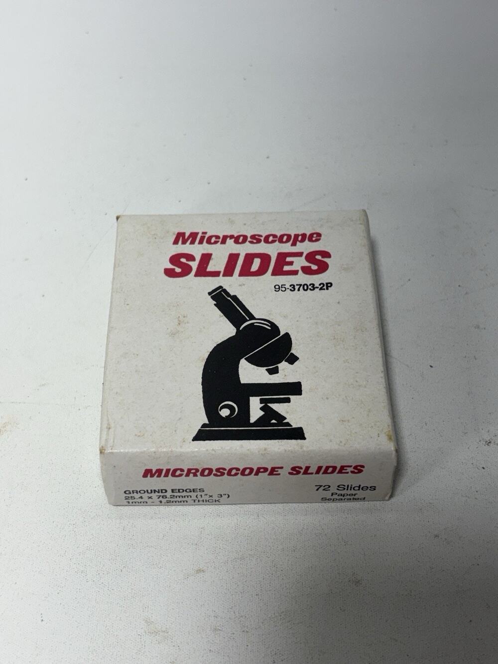 Vintage Microscope Slides 72 Count 1x3 Ground Edge Glass Slides Lab